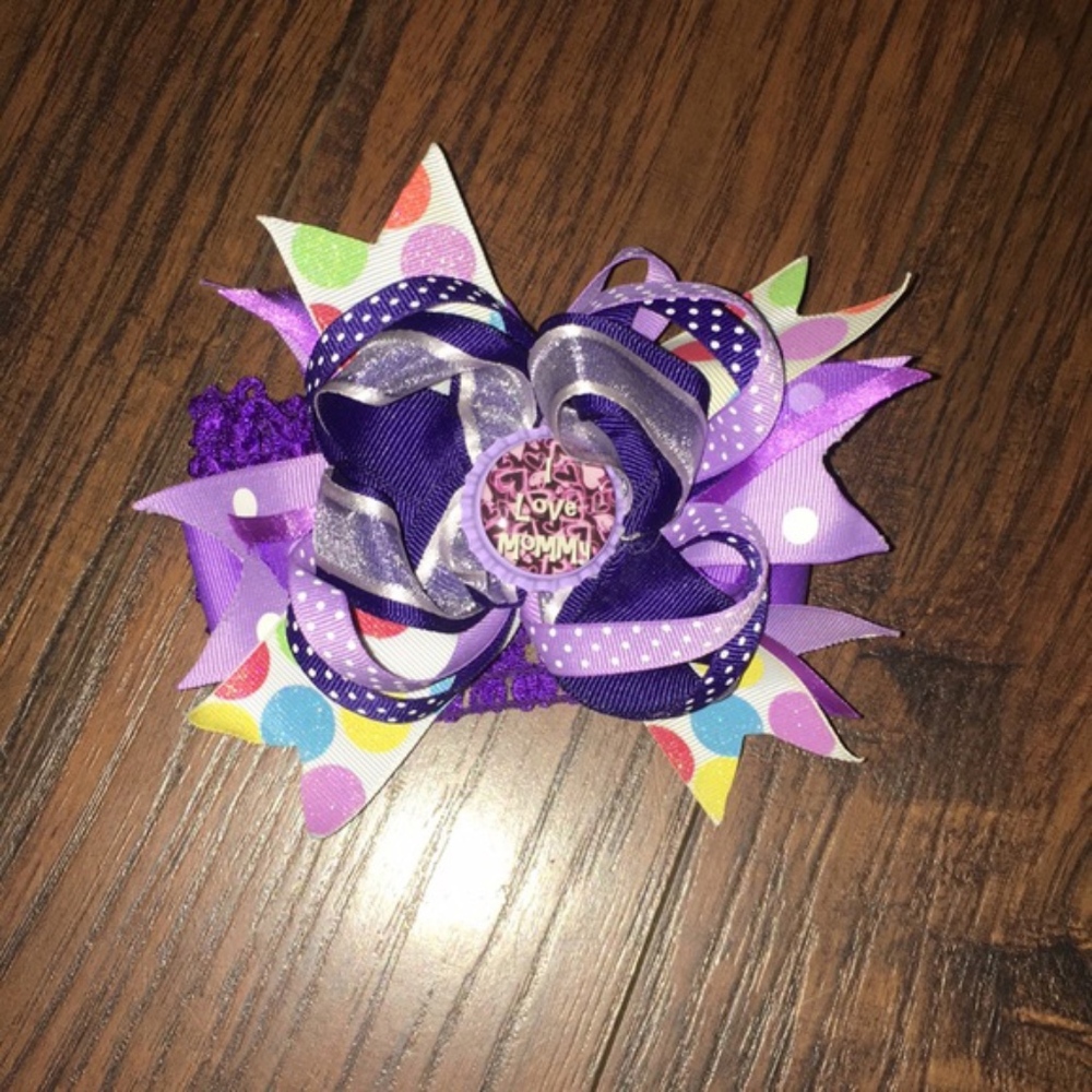 "I LOVE MOMMA” customize girls headband
